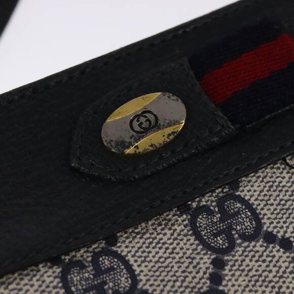 GUCCI GG Supreme Sherry Line Shoulder Bag Pvc Red Navy - Picture 14 of 16